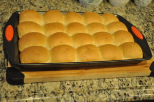 Pav dinner rolls baked and out of the oven.