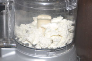 paneer in food processor for kneading.