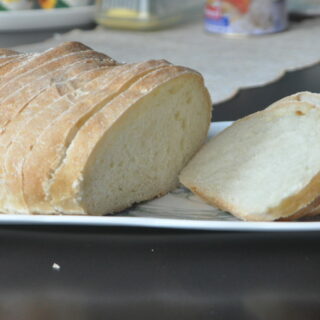 French bread slices.