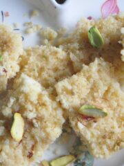 Kalakand pieces in Instant Pot.