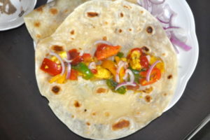 tortilla with paneer filling.