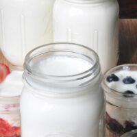 yogurt in jars.