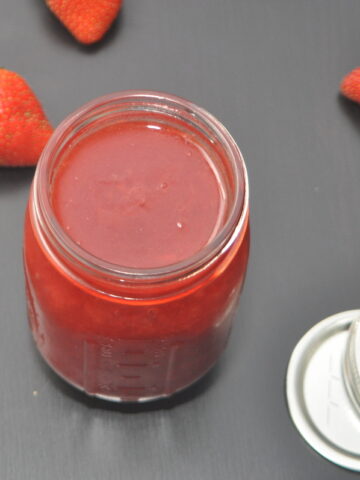 Strawberry Jam in a jar.