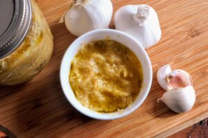 garlic paste in a bowl.