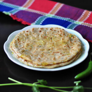 Aloo paratha in a plate.