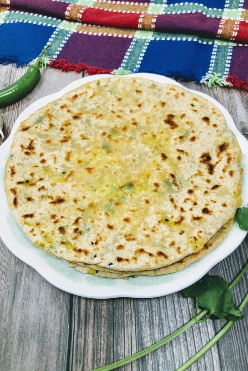 Aloo paratha in a plate