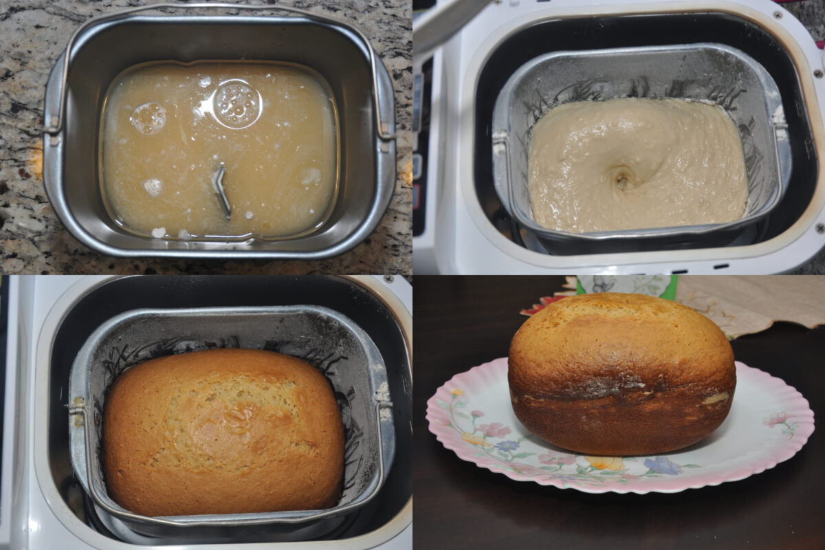 Bread machine vanilla cake step by step.