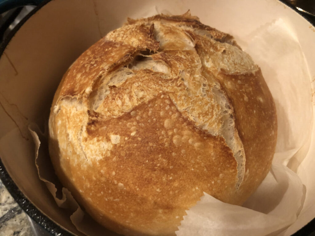 baked sourdough bread.