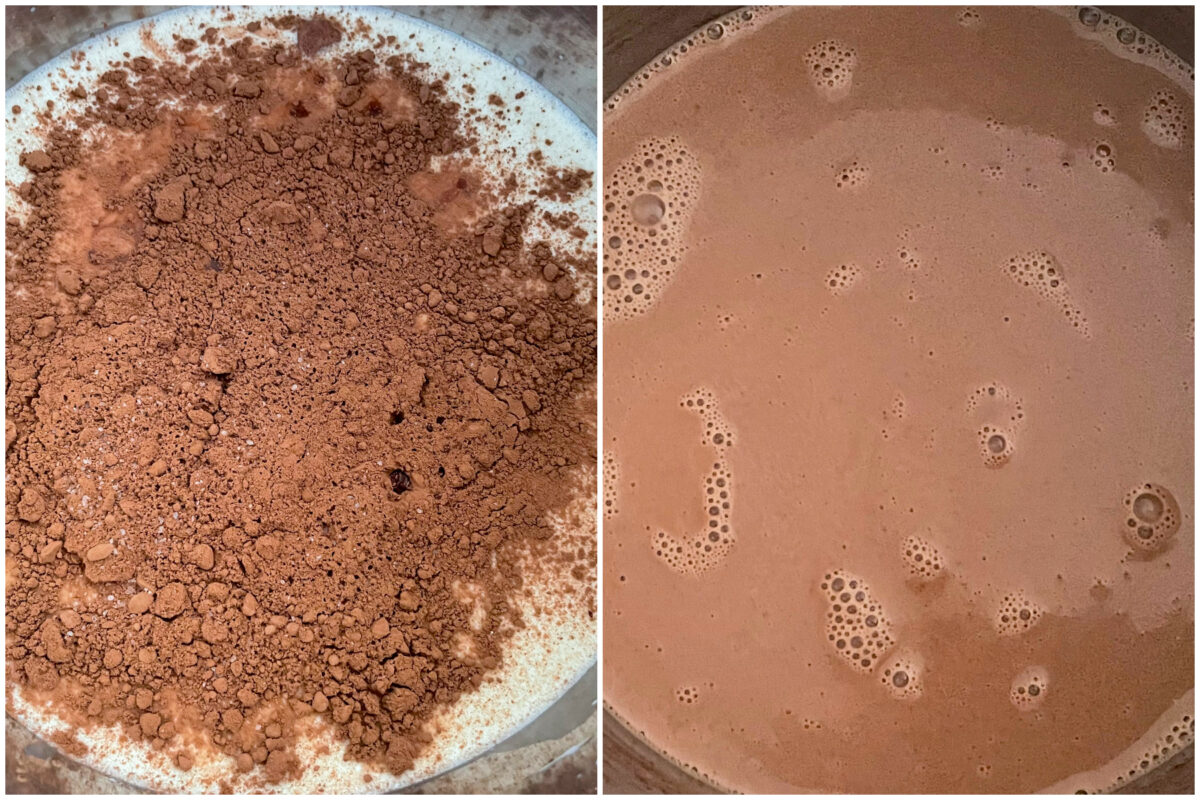 hot chocolate steps.