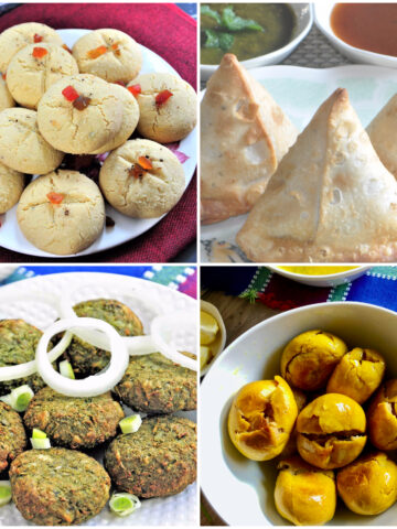 indian air fryer recipes collage of 4 images.