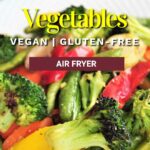 Air fryer roasted mix veg served in a plate.