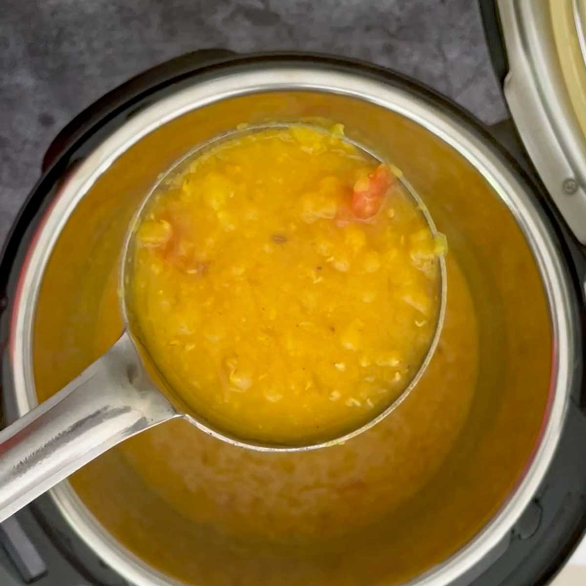 Cooked Masoor dal.