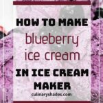 Blueberry ice cream scoops.