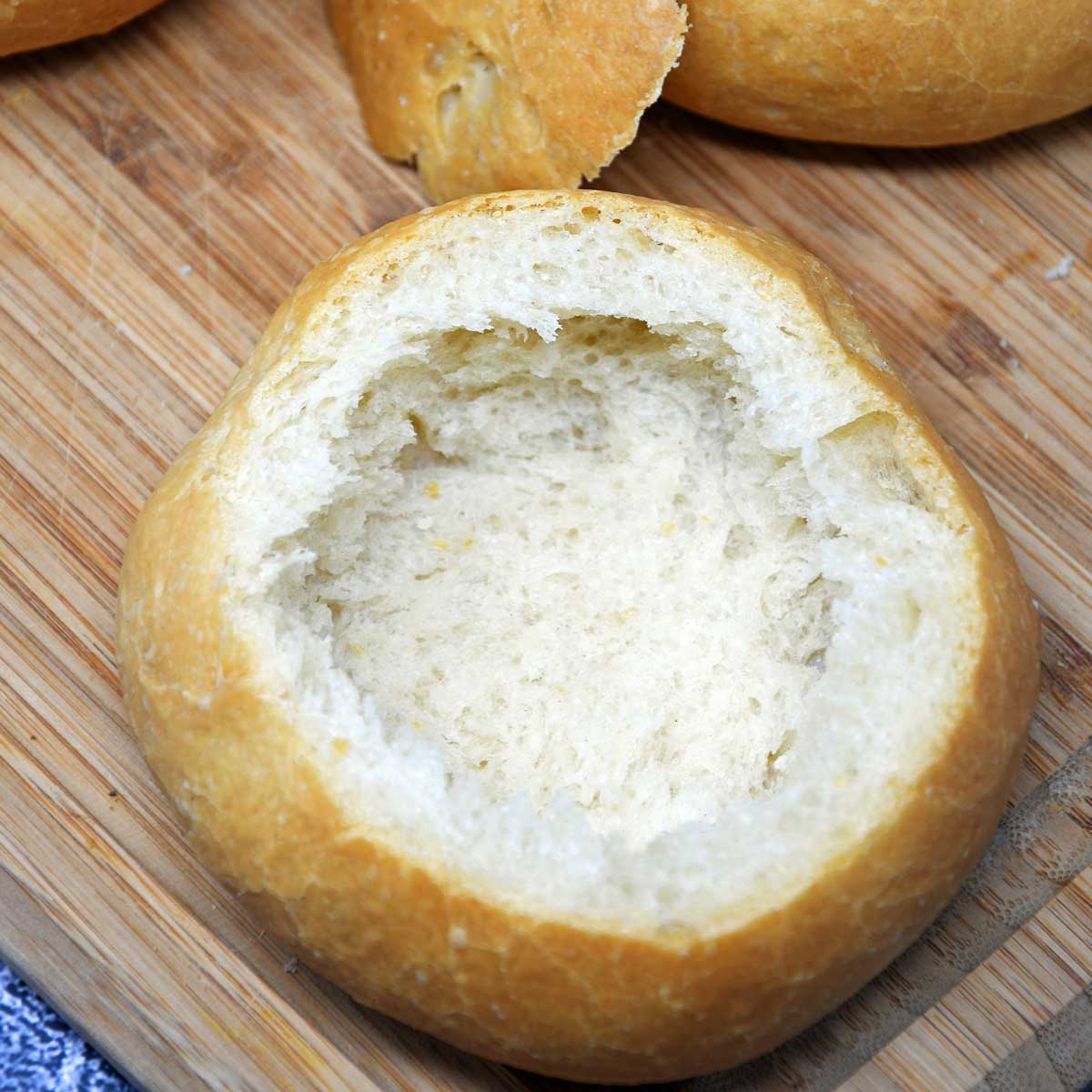Bread bowl scooped.
