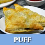 Puff pastries served in plate.