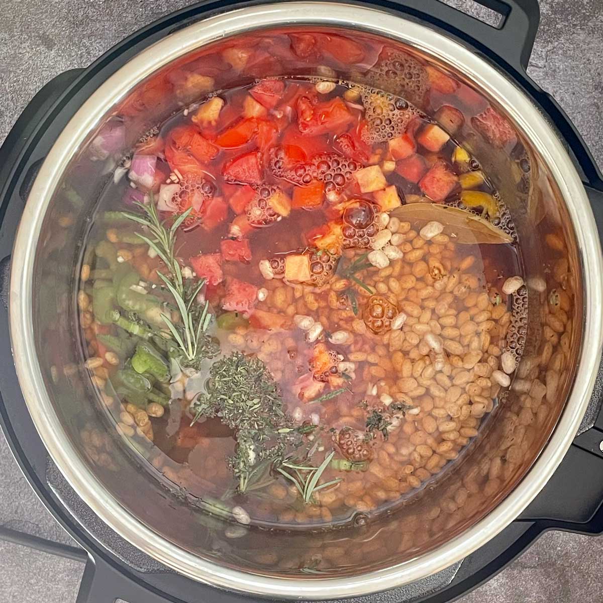 All ingredients of Navy beans soup.