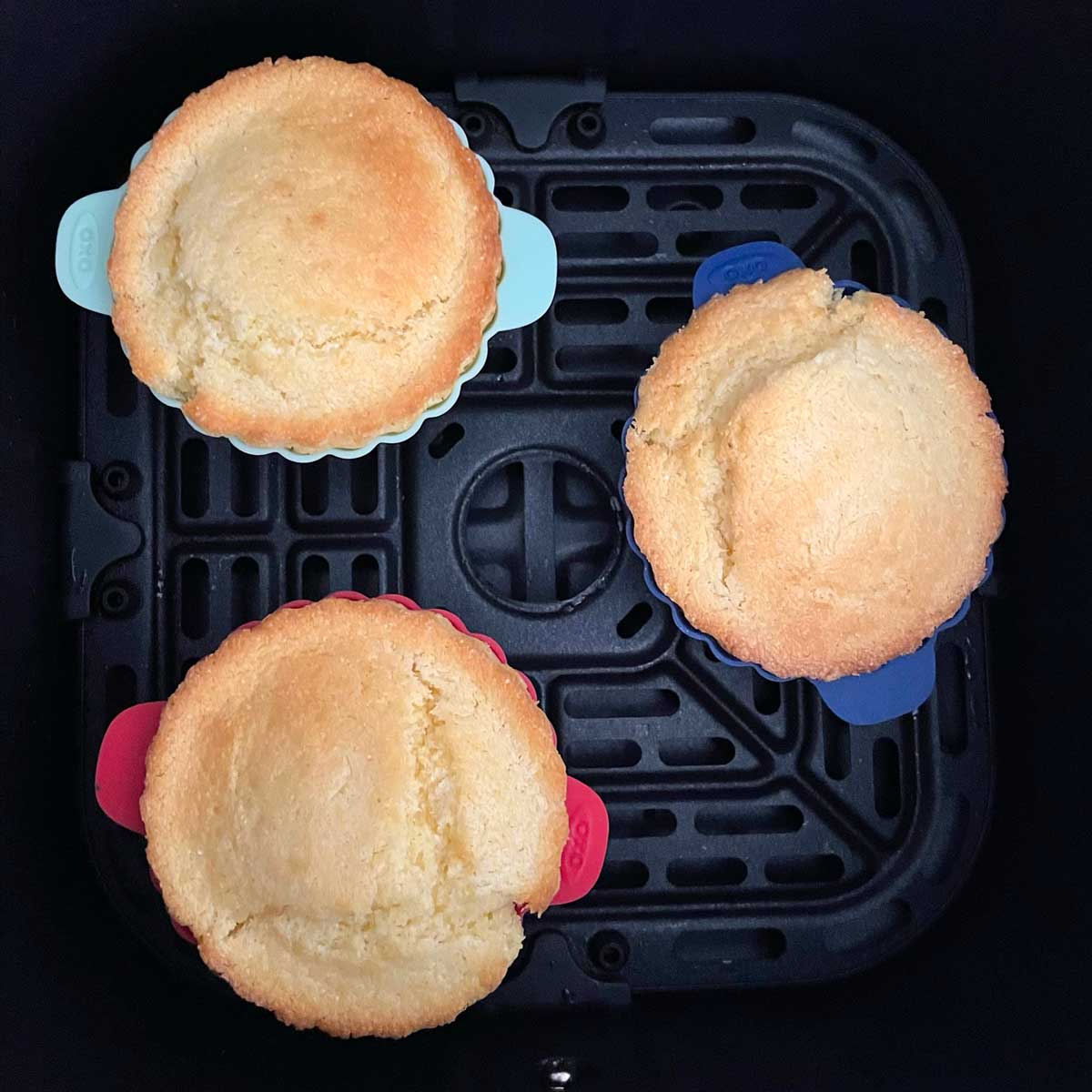 Cooked corn bread muffins.