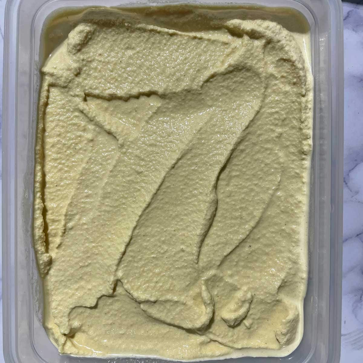 Betel leaves Ice cream in container.