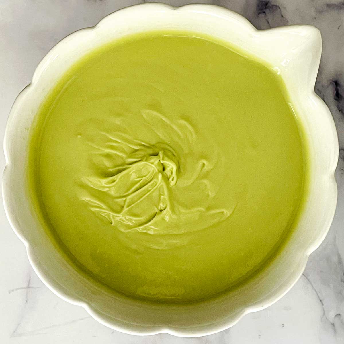 Avocado Ice cream ingredients mix in a bowl.