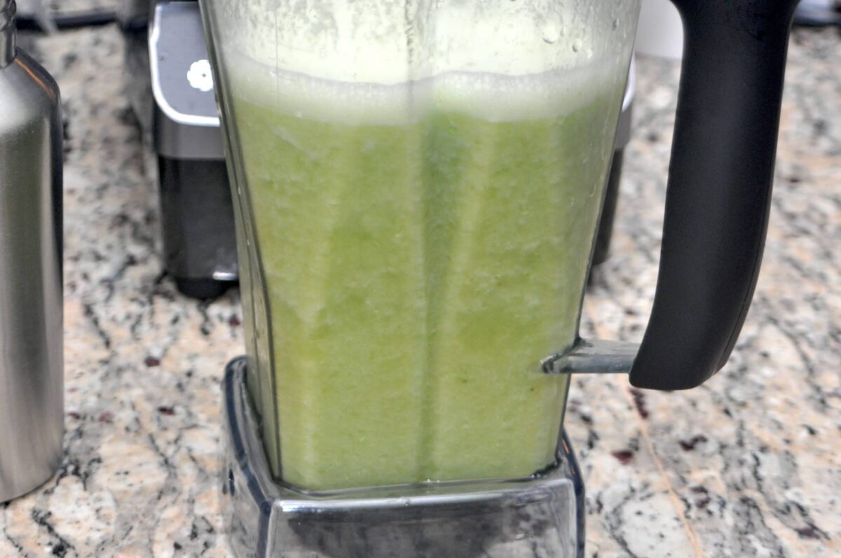 celery juice in Vitamix.