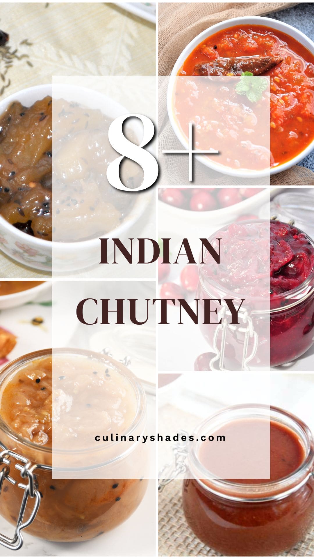 Indian chutneys Pinterest pin.