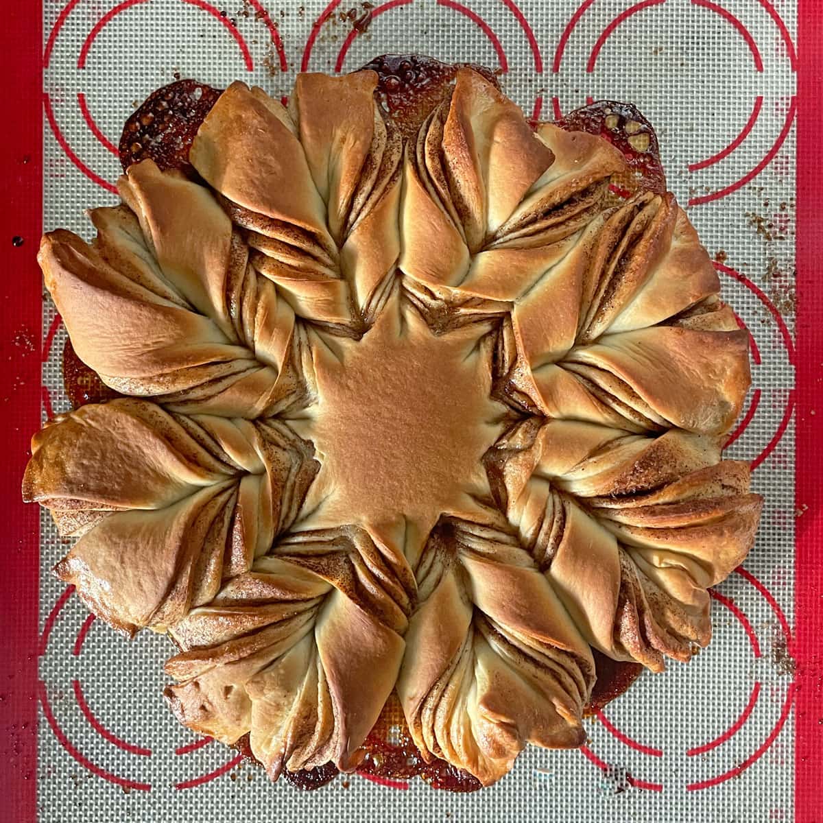 Baked star bread.