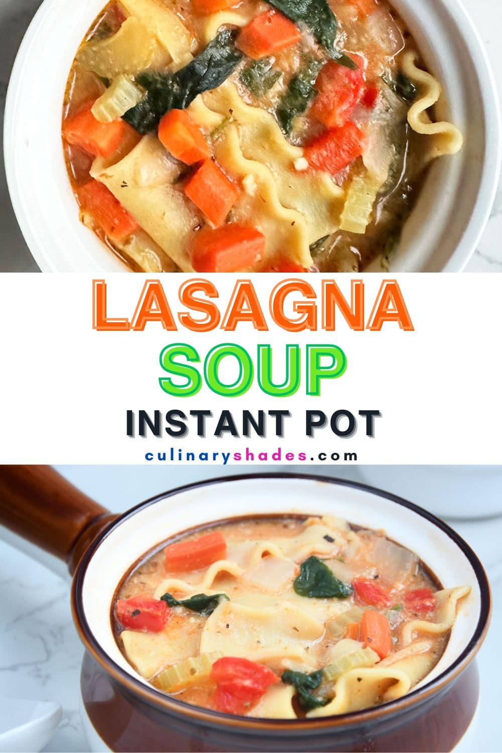 Lasagna soup in bowls.