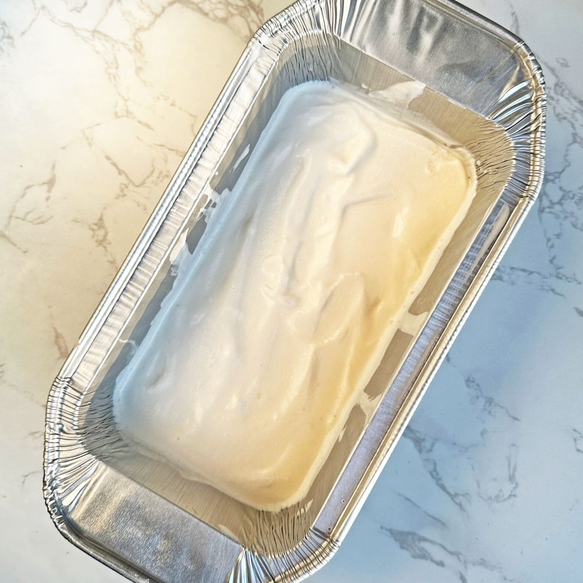 Cassata ice cream vanilla layer.